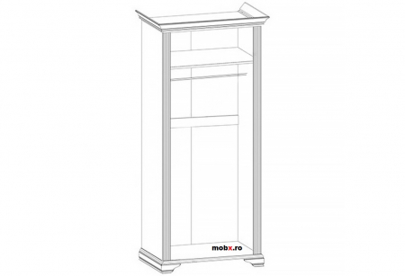 White, Dulap D2U, front MDF culoare frasin alb + pin argintiu, 126/64/221cm. [2]