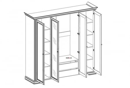 White, Dulap D4U2O, front MDF culoare frasin alb + pin argintiu, 227/64/221cm. [1]