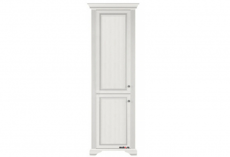 White, Etajera 2D, front MDF culoare frasin alb + pin argintiu, 76/43/221cm. [3]