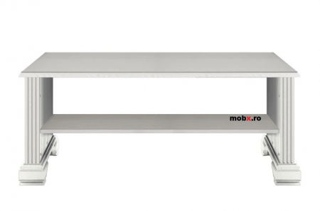 Masute cafea - White, Masuta cafea, front MDF culoare frasin alb + pin argintiu, 120/60/56 cm.