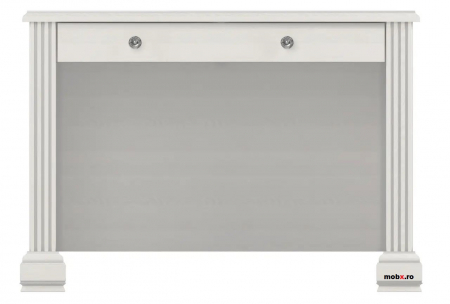 Mobilier Birou - White, Masuta de toaleta, front MDF culoare frasin alb + pin argintiu, 101/41/72 cm.