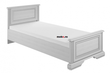 Colectia Dormitor WHITE - White PAT 90, front MDF culoare frasin alb + pin argintiu, 100/210/(53-87) cm.