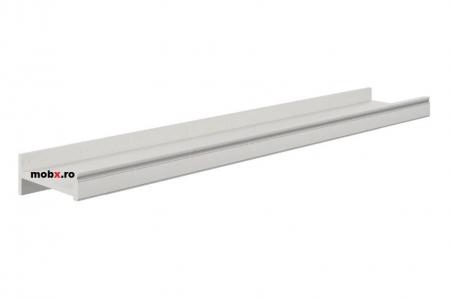 Colectia Living WHITE - White, Polita 160, front MDF culoare frasin alb + pin argintiu, 160/30/12 cm.