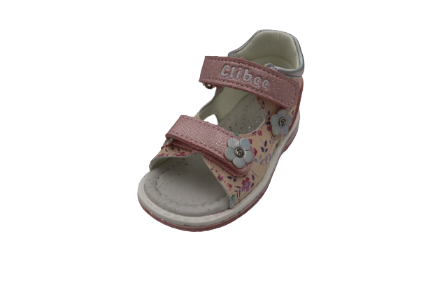 Sandale Copii Roz Cu Floare Si Sclipici [2]
