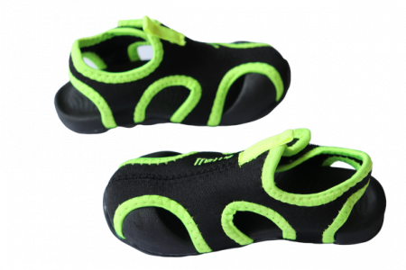 Sandale Copii din Material Negru cu Verde [3]