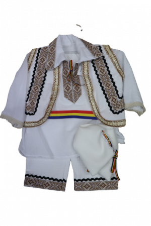 Costum National alb cu tematica traditionala aurie [0]
