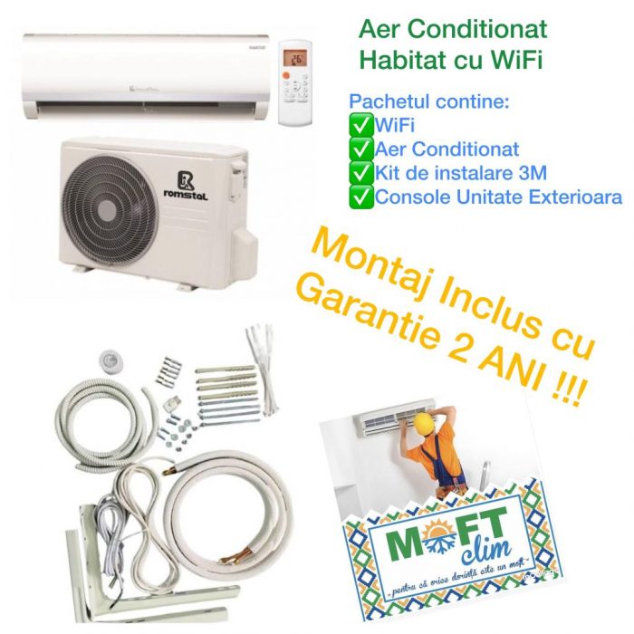 Aer Conditionat Habitat Monosplit Inverter Btu R Clasa A A Wi Fi Cu Kit De