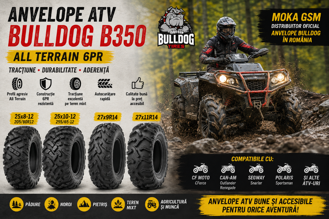 Anvelope ATV Bulldog B350 – cauciucuri ATV All Terrain 6PR cu un raport excelent calitate-preț