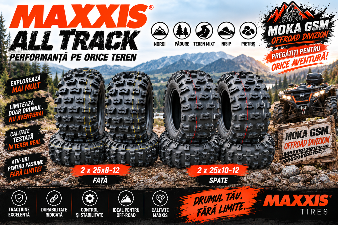 anvelope maxxis all track, 25x10r12, 25x8r12 