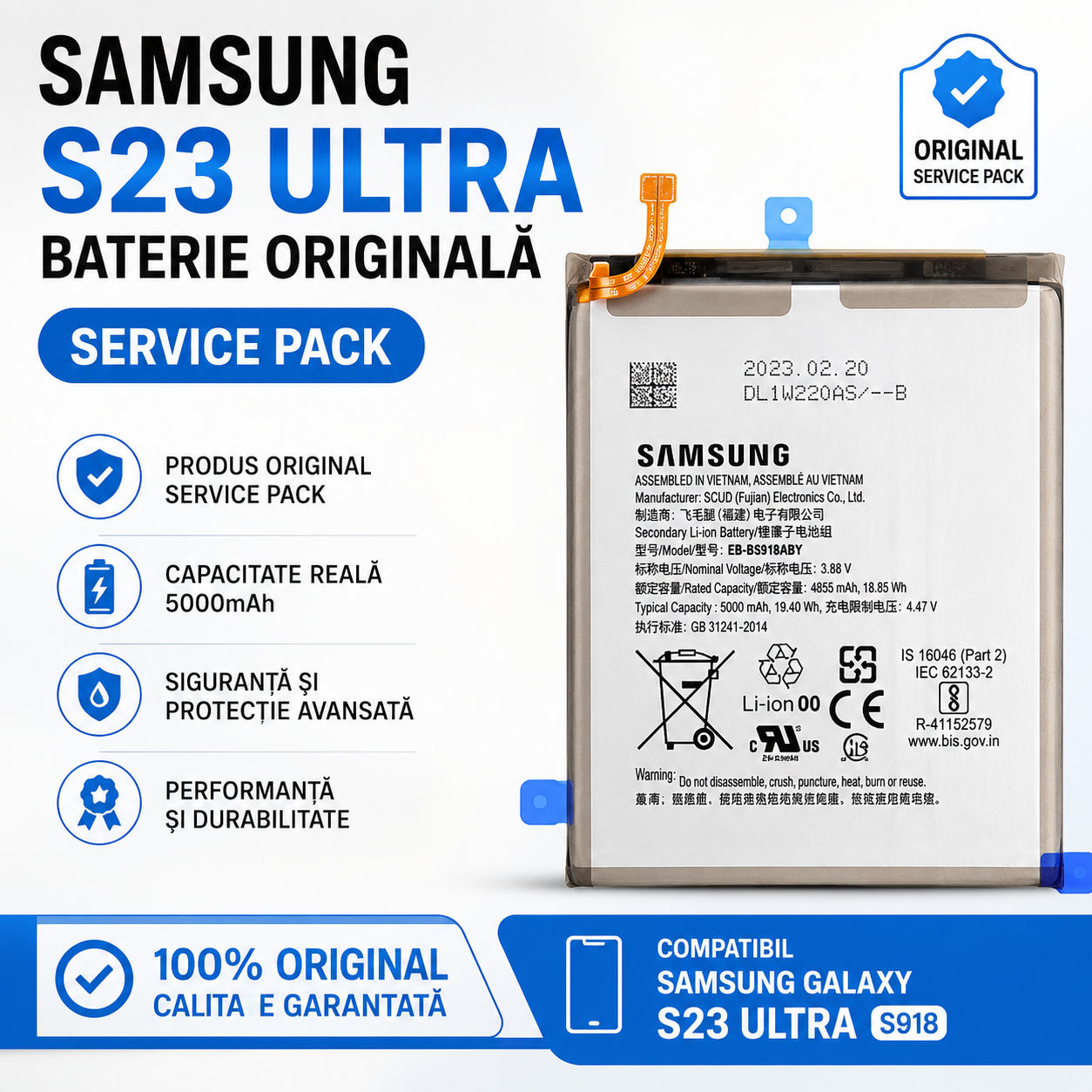 baterie samsung s23 ultra originala
