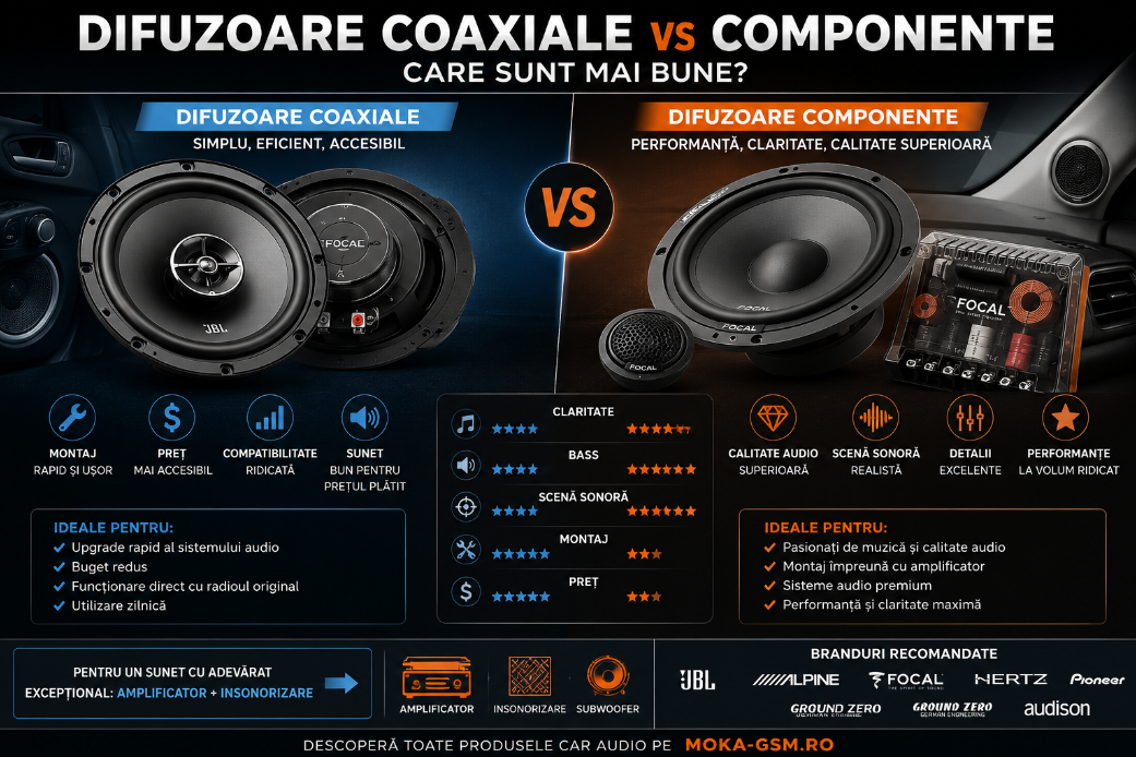 difuzoare coaxiale vs difuzoare componente