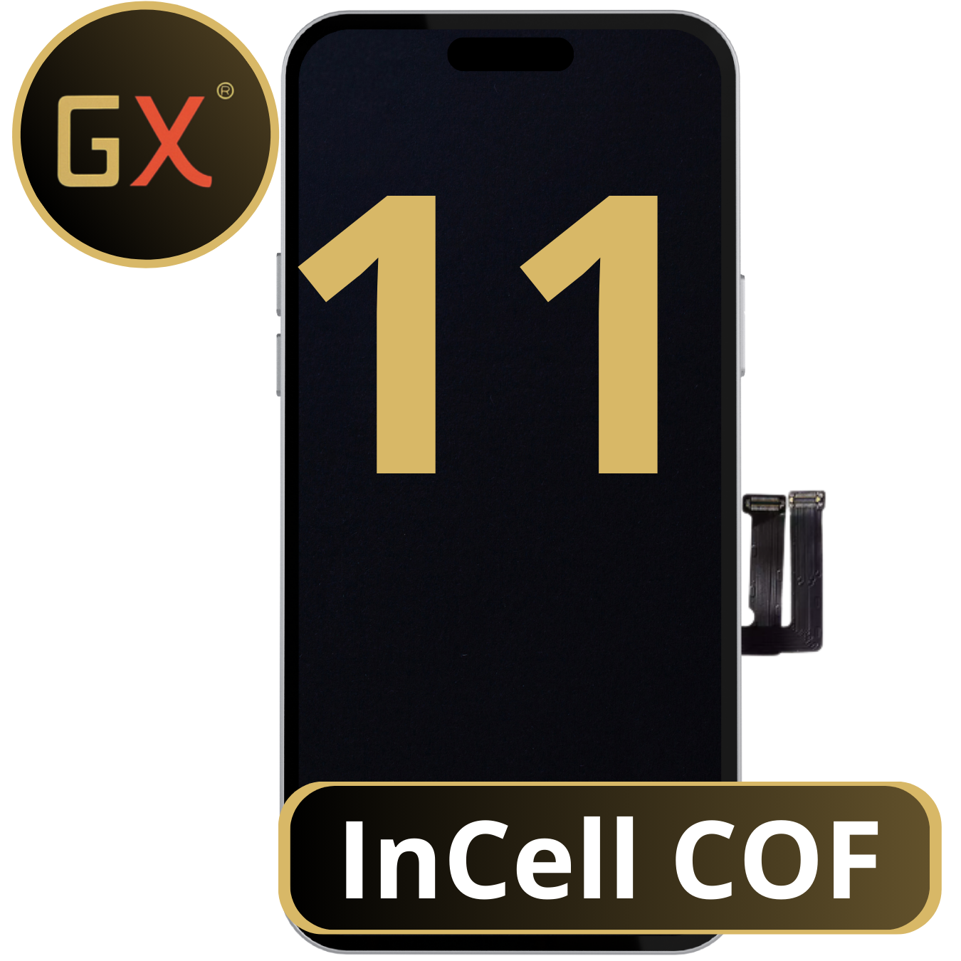 display iphone 11 gx incell premium, vedere din fata