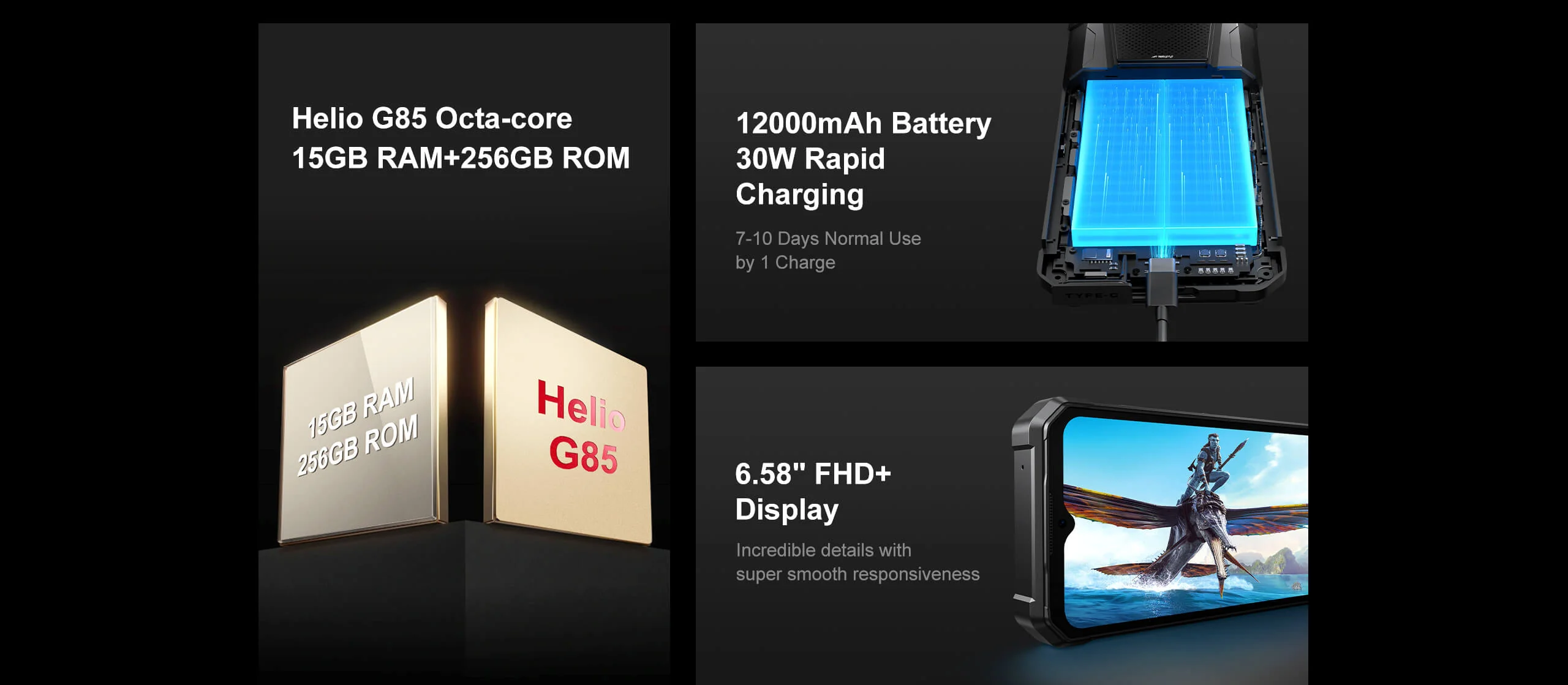 fossibot f106, telefon cu boxa, ihunt p220000 music