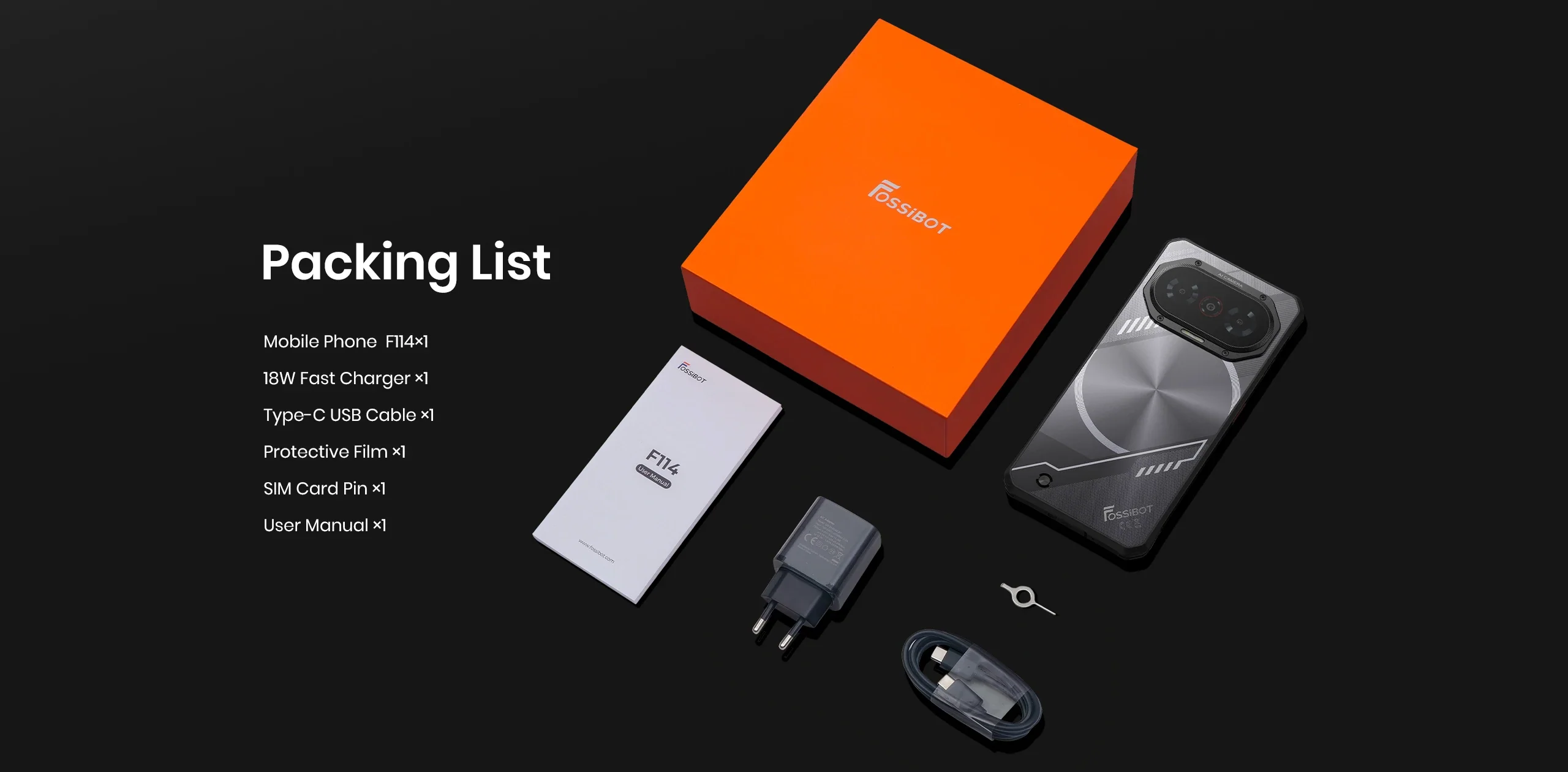 fossibot f106, continut pachet