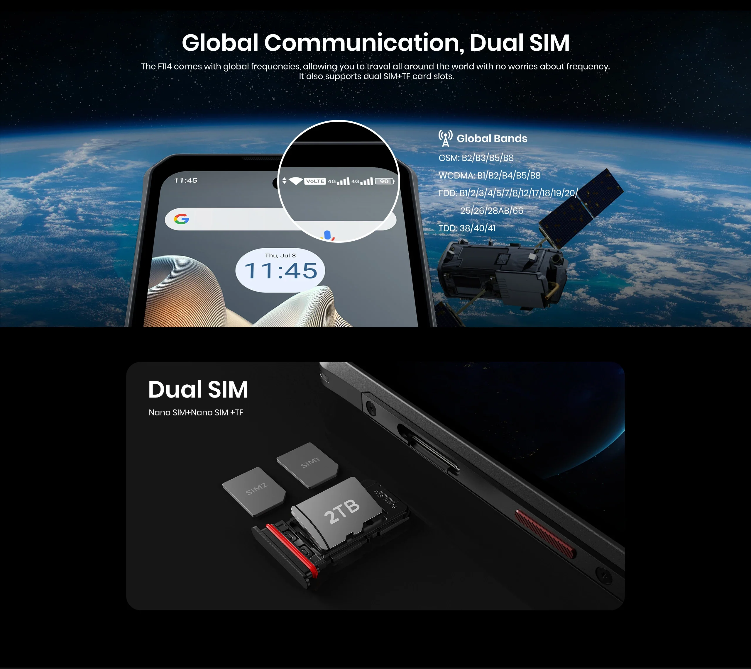 fossibot f106 pro, dual sim 