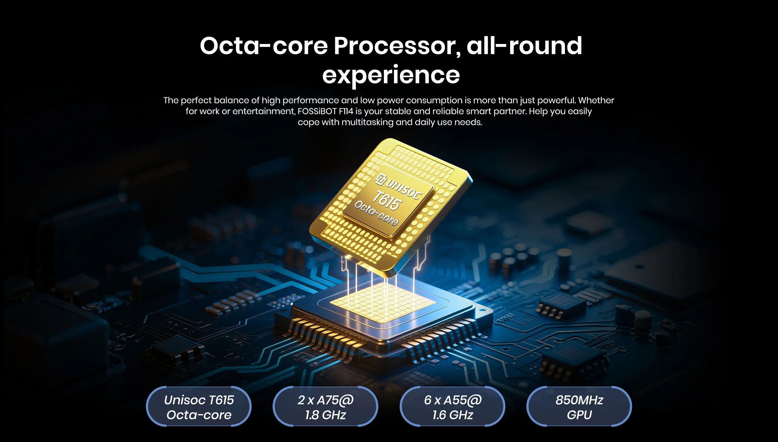 fossibot f106 pro, procesor octa core