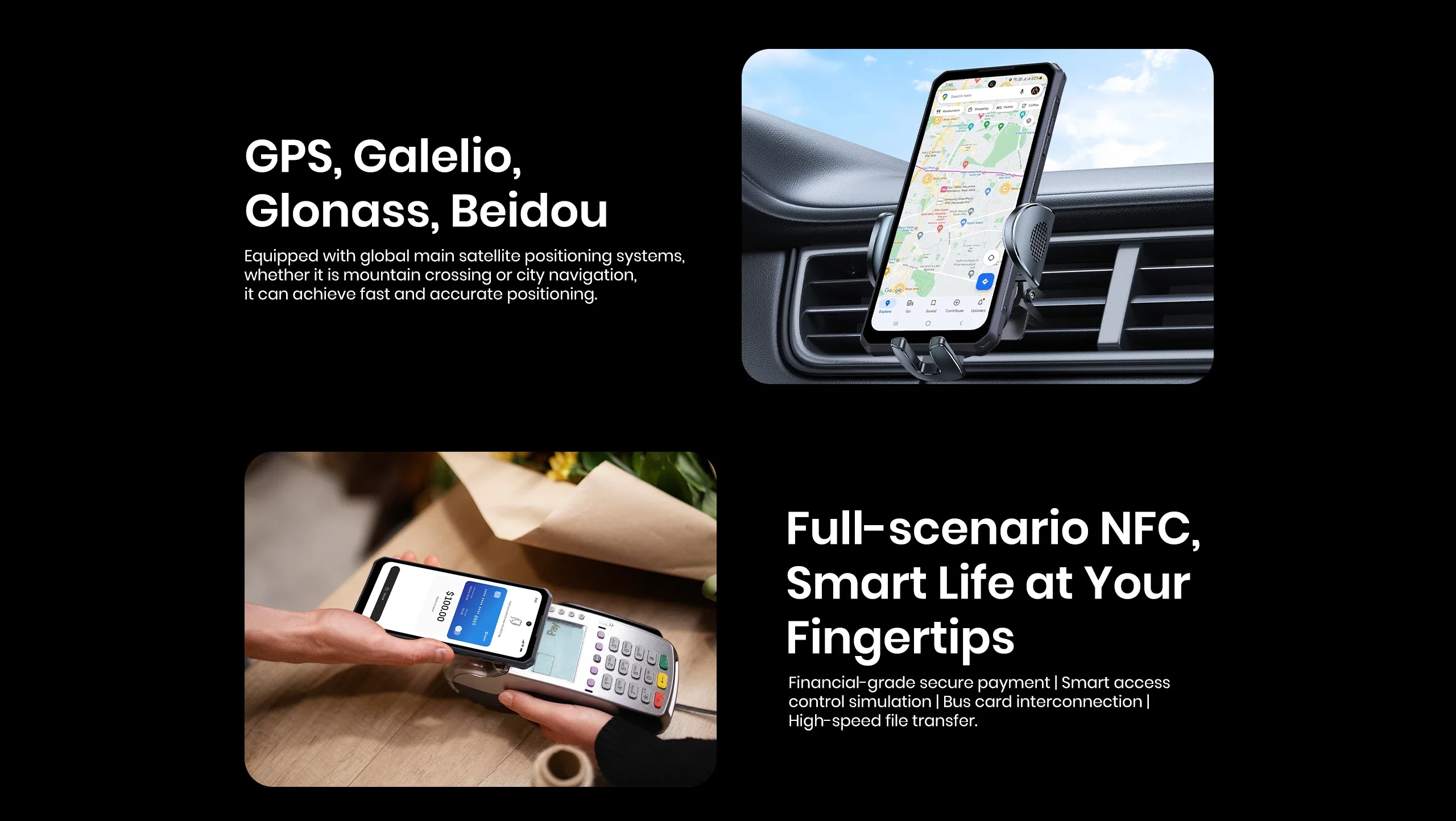 fossibot f106 pro, telefon cu nfc