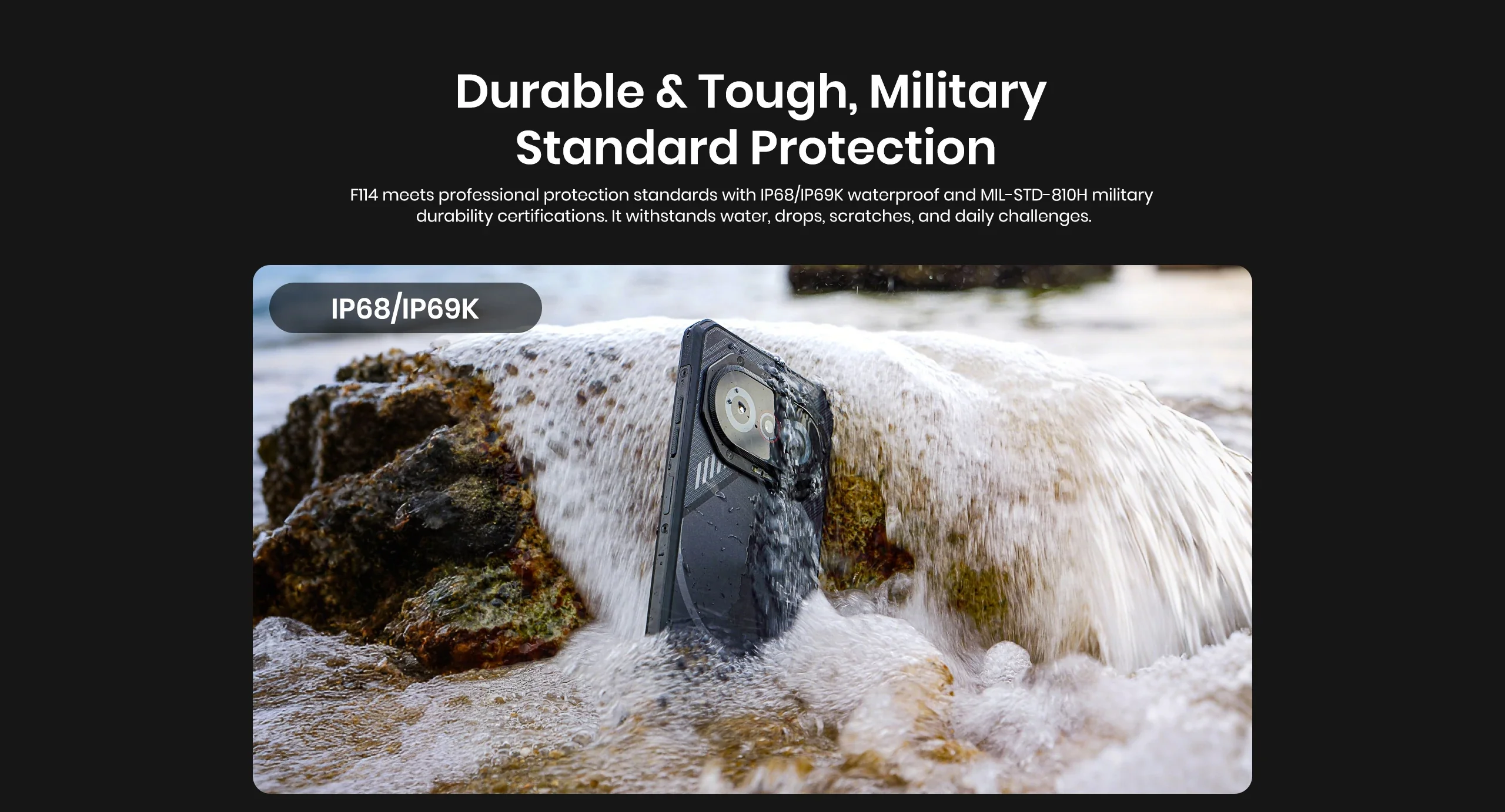 fossibot f106 pro, telefon rezistent ip68, ip69k