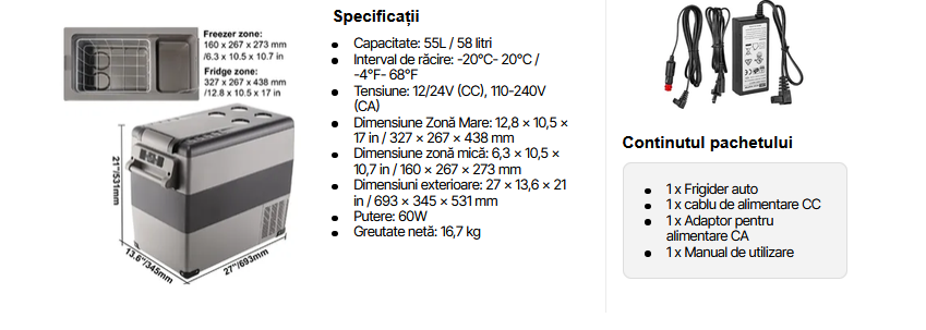 frigider auto 55 litri 