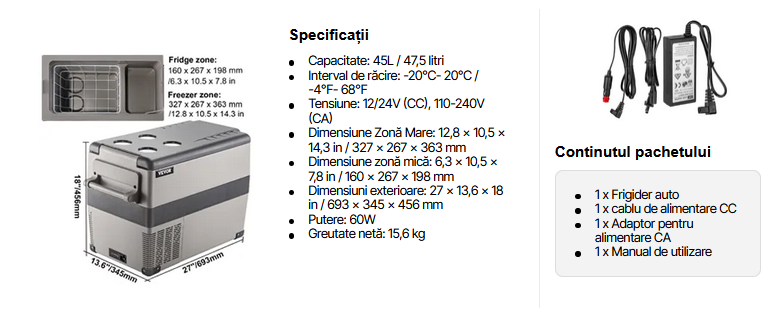 FRIGIDER AUTO CU COMPRESOR, CAMPING 