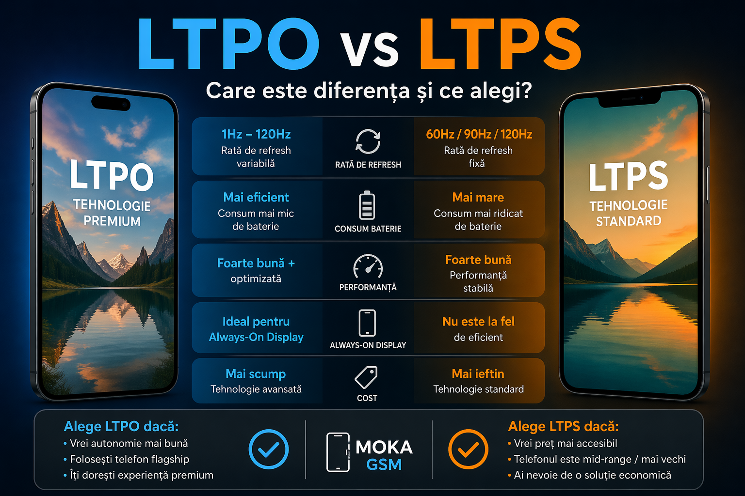 LTPO vs LTPS – Care este diferența dintre tehnologiile de display și ce alegi?