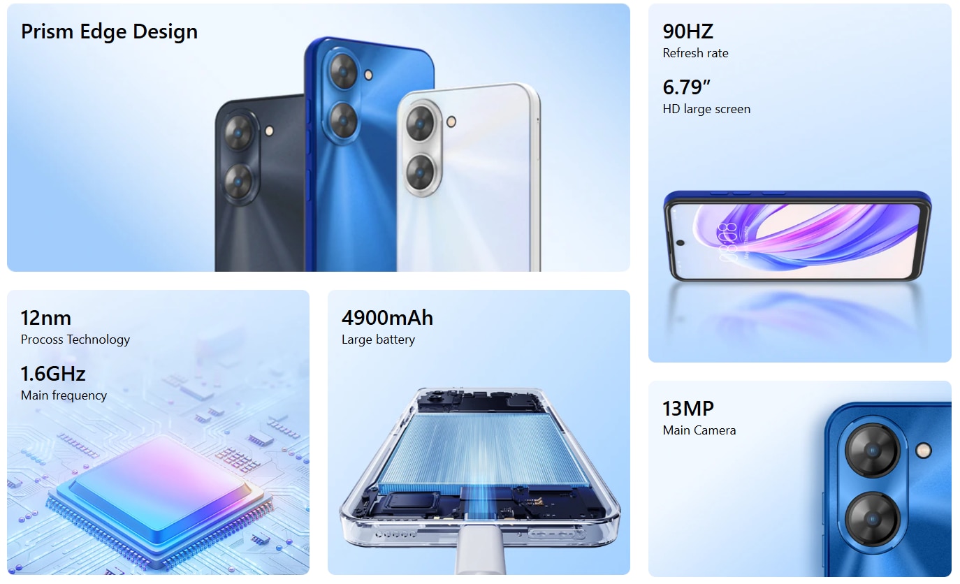 meizu m21 blue, ecran