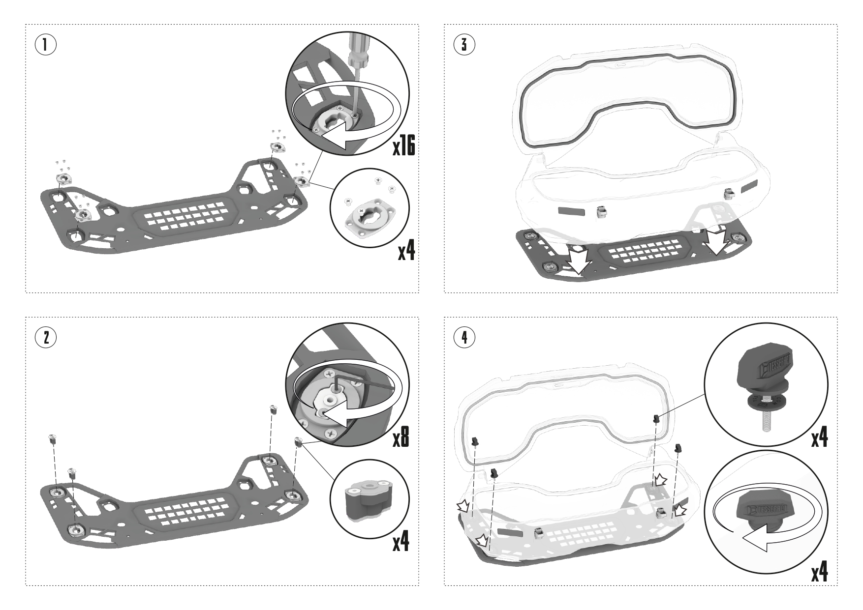 Baza prindere cutie pentru CFMoto C5 si C4, Accesorii prindere accesorii pe rack la CF MOTO C5 si C4, Goes 500
