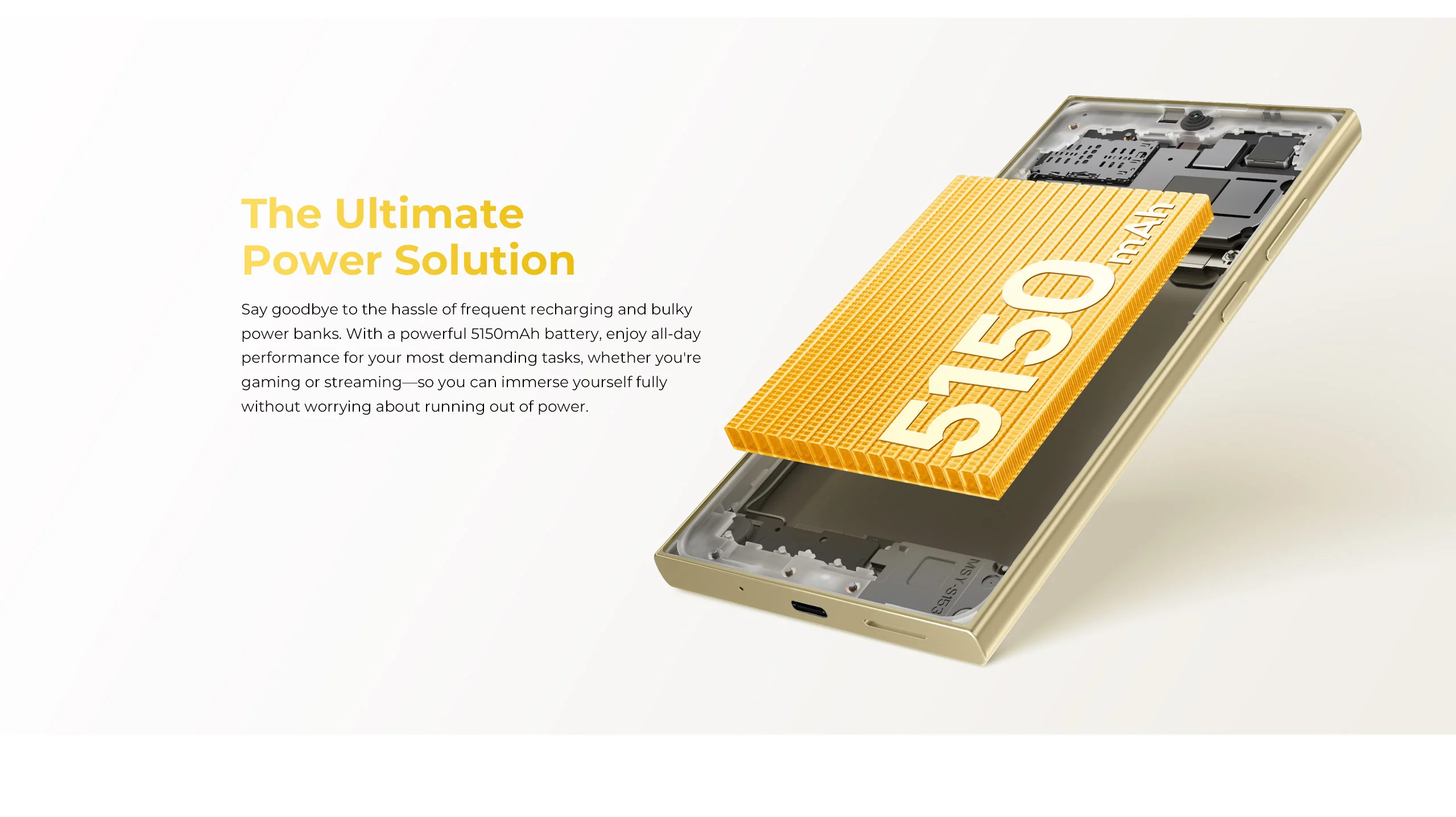 oukitel c61 pro, baterie de 5150mAh