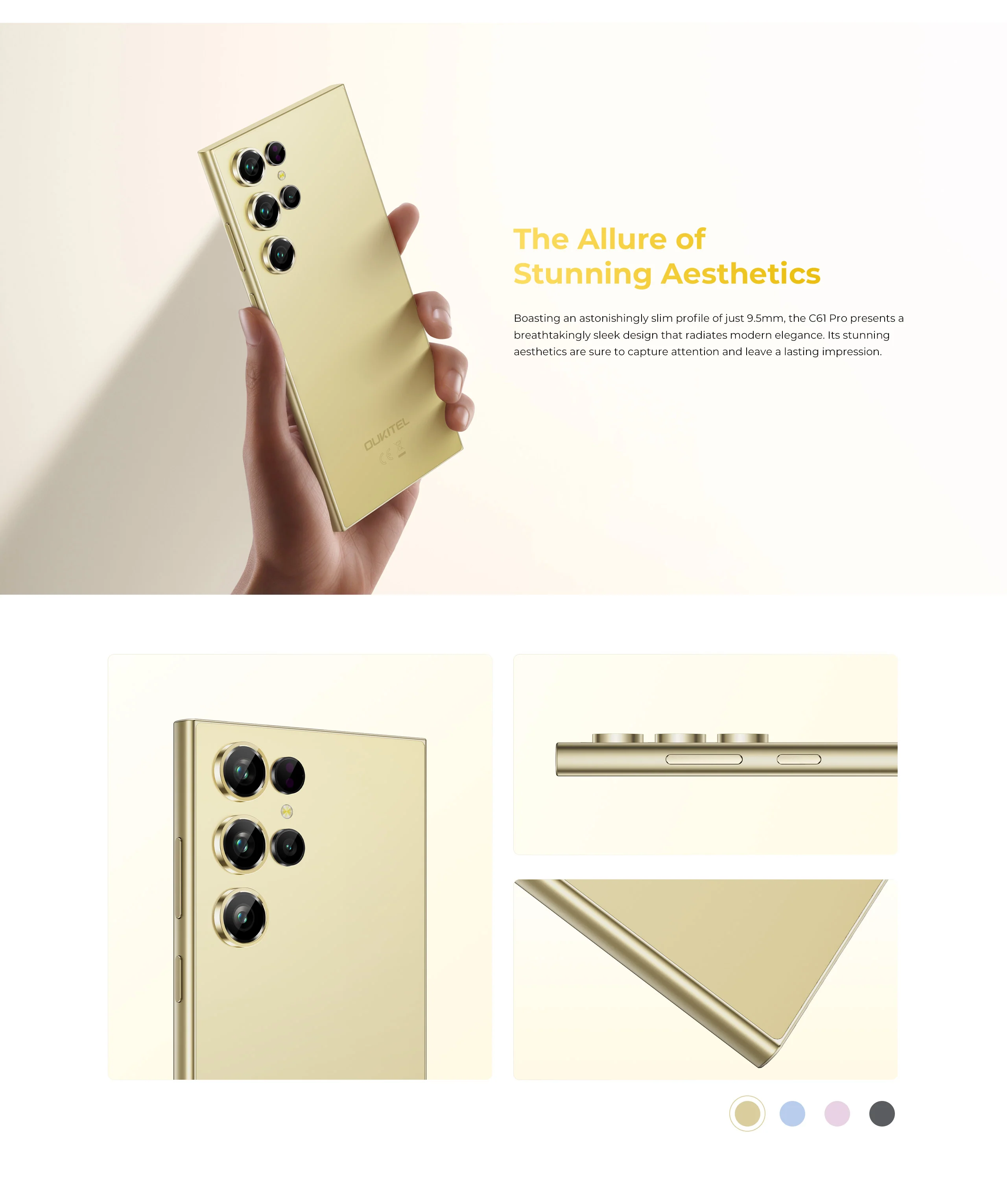 oukitel c61 pro, design premium