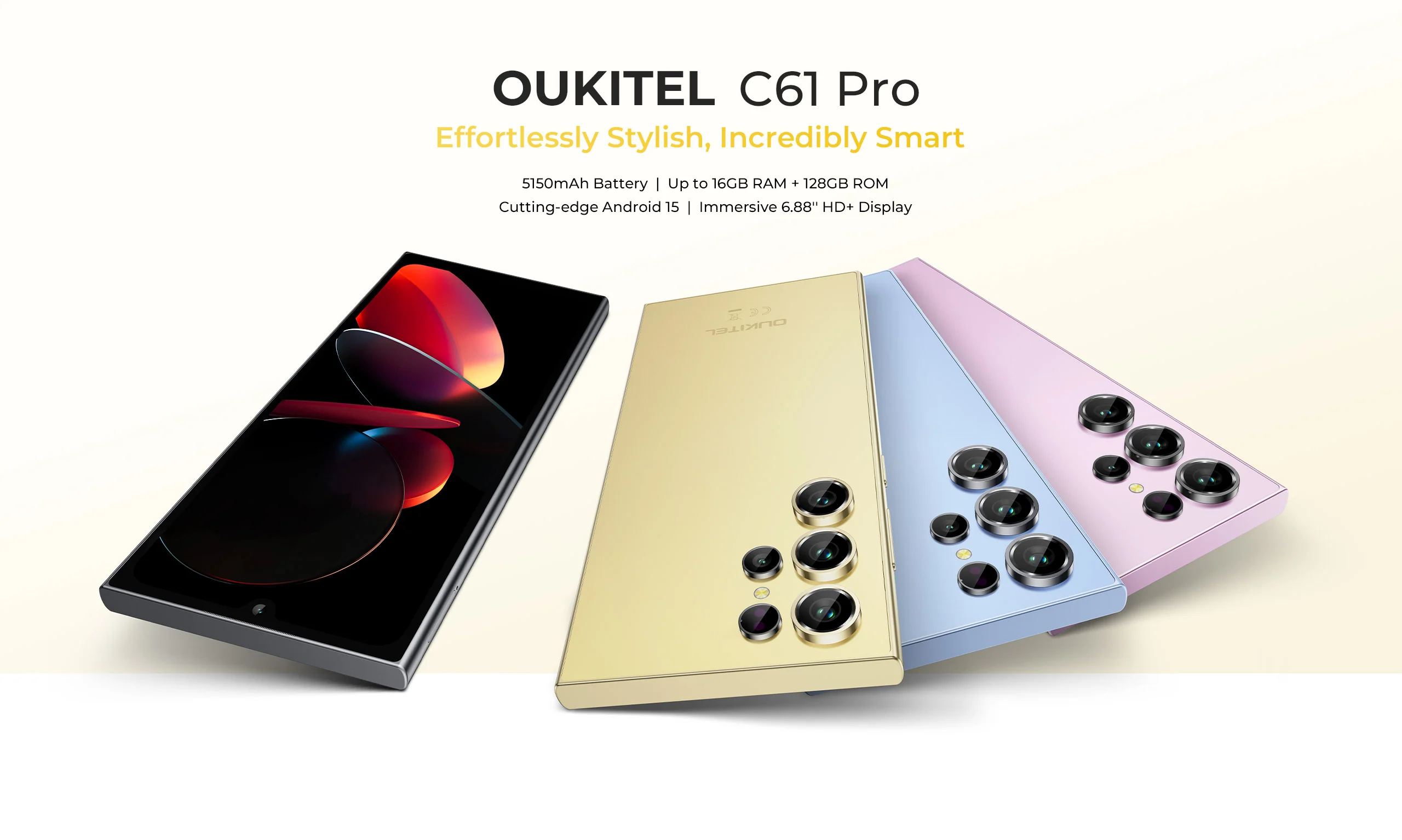 oukitel c61 pro, vedere din fata