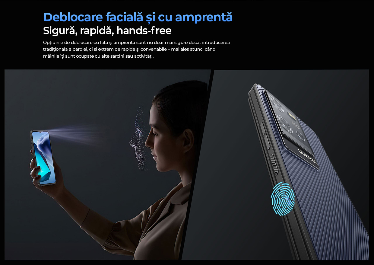 oukitel wp50, cu amprenta si face id 