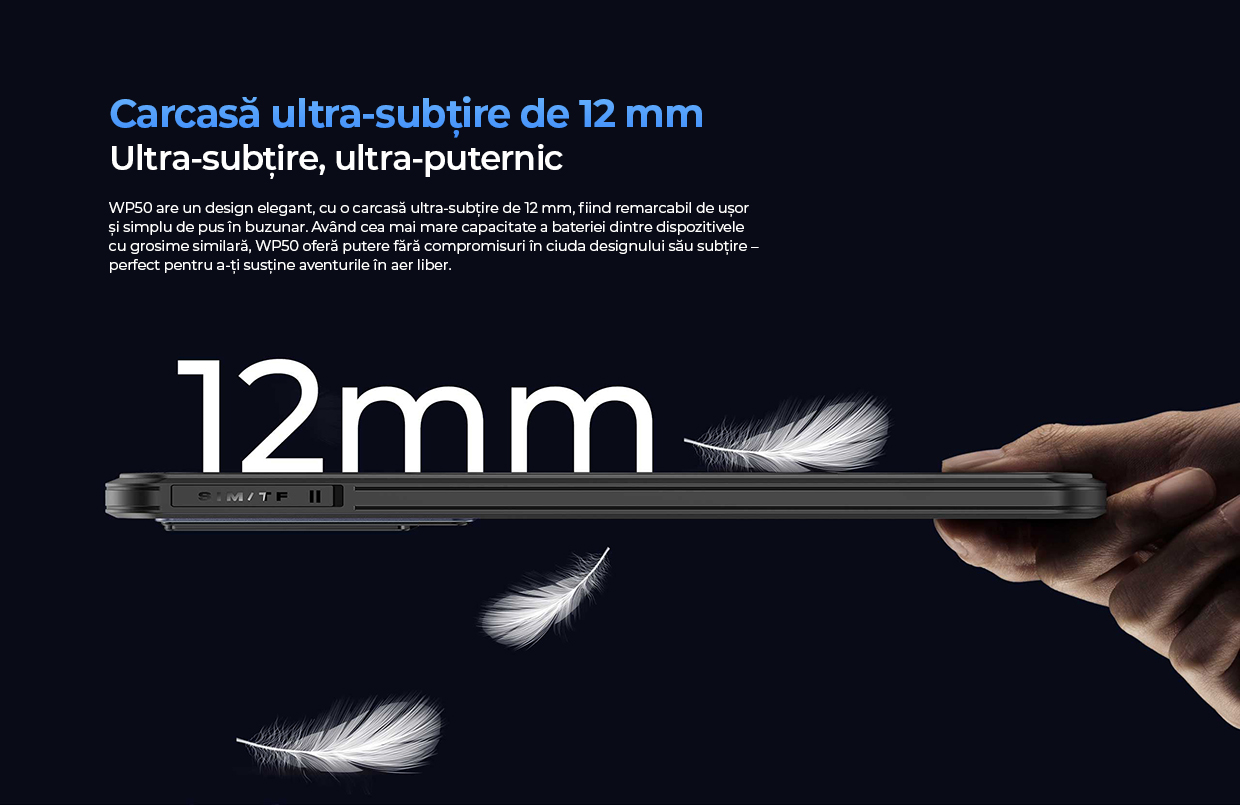 oukitel wp50, design subtire, baterie mare