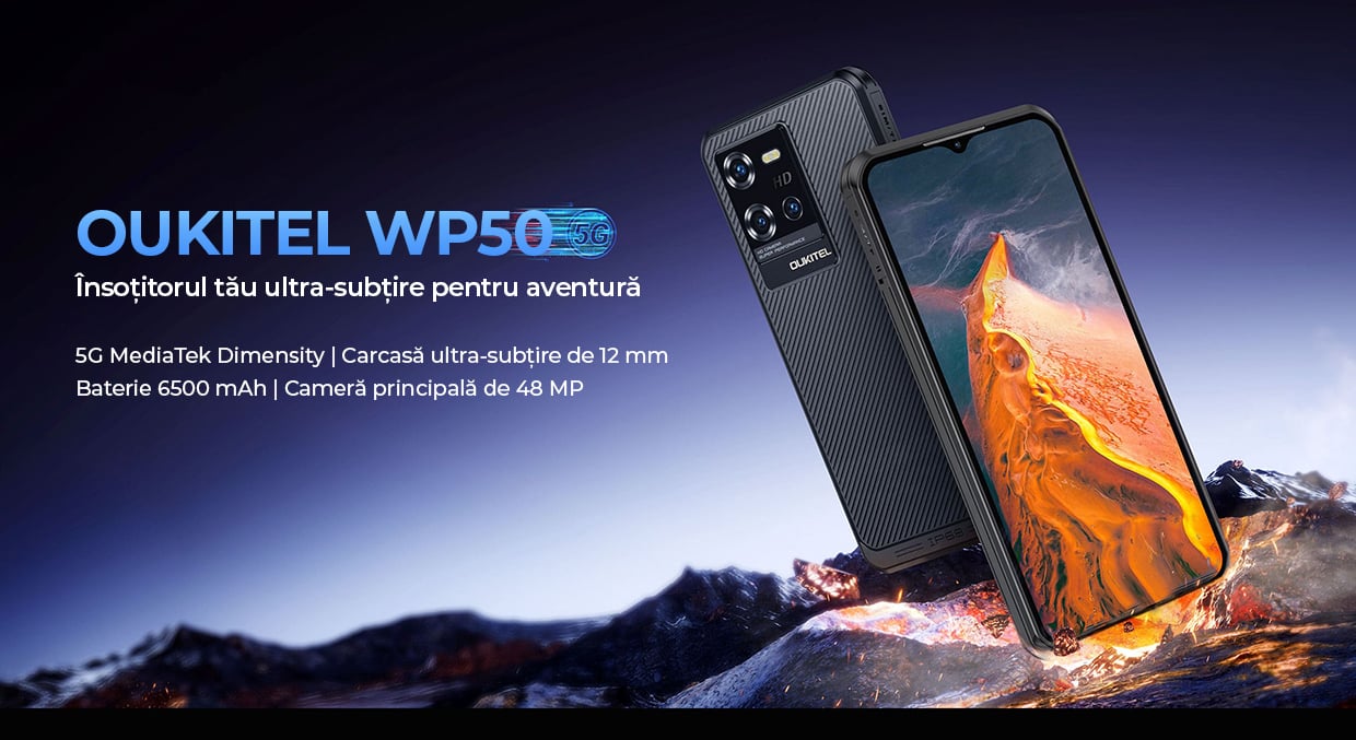 oukitel wp50, telefon rezistent, subtire, cu 256gb