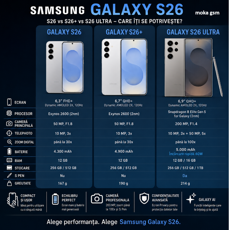 samsung s26 vs s26 plus vs s26 ultra