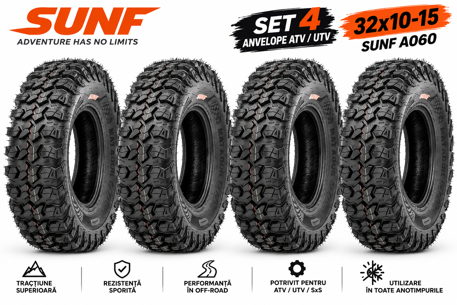 set 4 anvelope 32x10r15