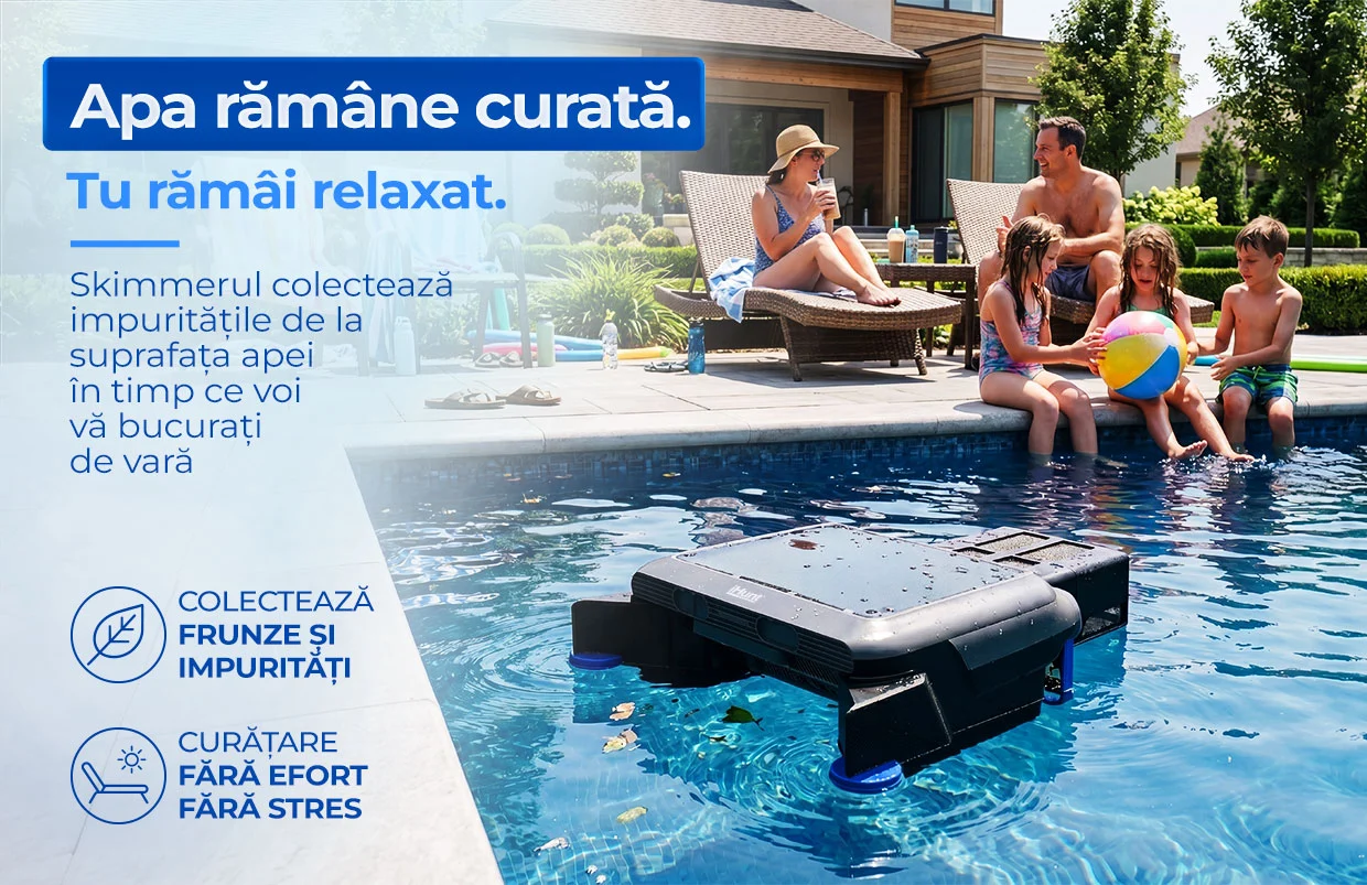 skimer piscina, pentru frunze, goange etc