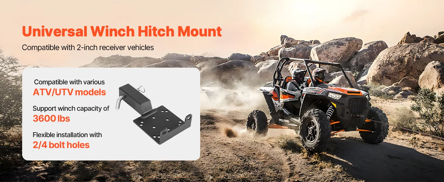Suport Troliu Universal ATV UTV SSV pentru Cârlig Remorcare 50,8 mm – 1633 kg 1