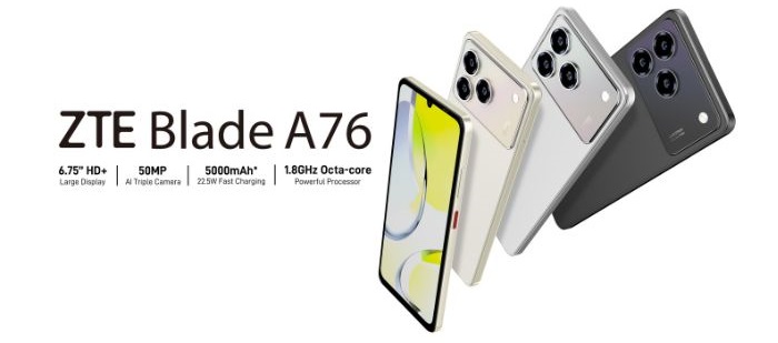 Telefon ZTE Blade A76, 128gb , 4gb ram NEGRU