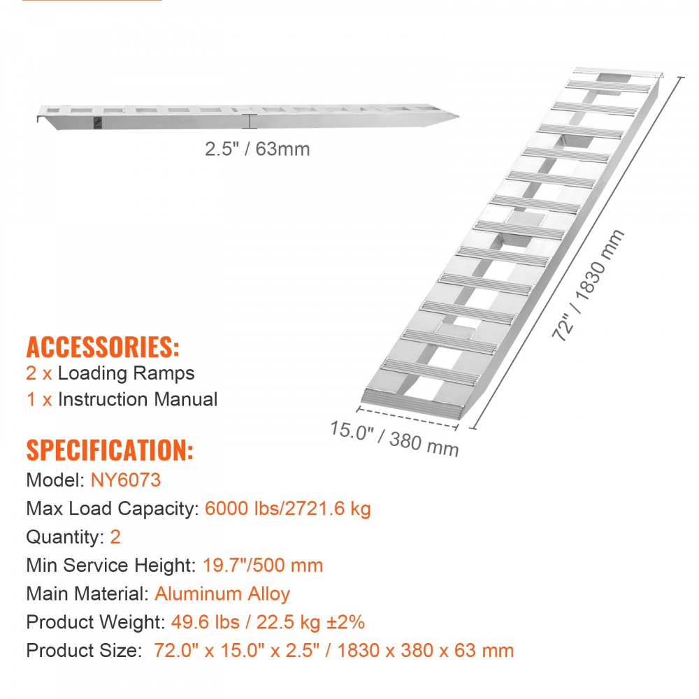 Rampe aluminiu atv offroad remorca, 2700kg,1.83metri lungime, 11kg greutate proprie [5]