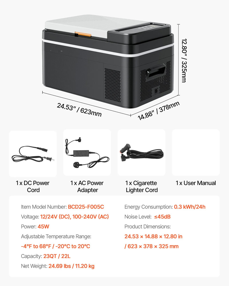 frigider auto portabil 22L cu compresor 12V 24V 220V control aplicatie [6]