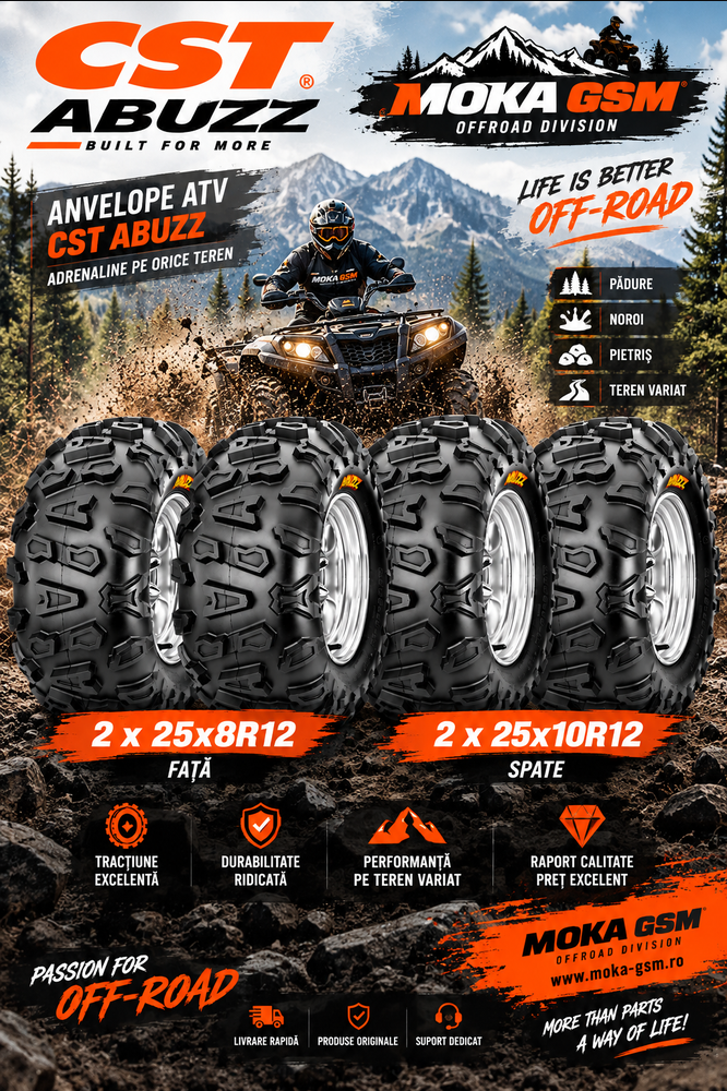 Set 4 Anvelope ATV CST Abuzz 25x8R12 + 25x10R12 [3]
