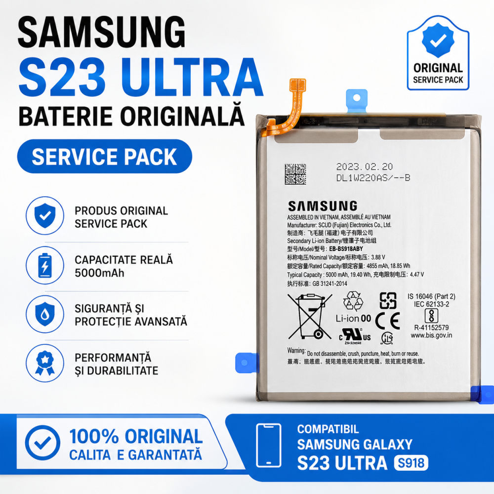 Acumulator, baterie Samsung Galaxy S23 Ultra S918  Original Service Pack [2]