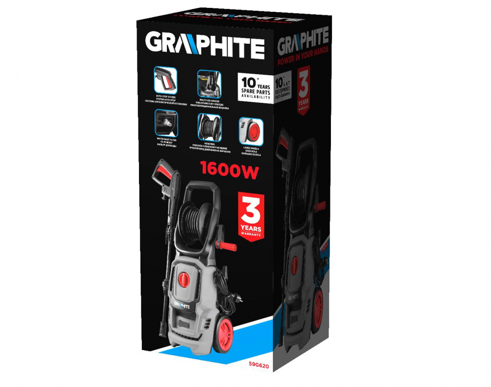 Aparat de spalat cu presiune 1600 W, presiune 90 bari (max. 130 bari) 59G620 GRAPHITE [2]