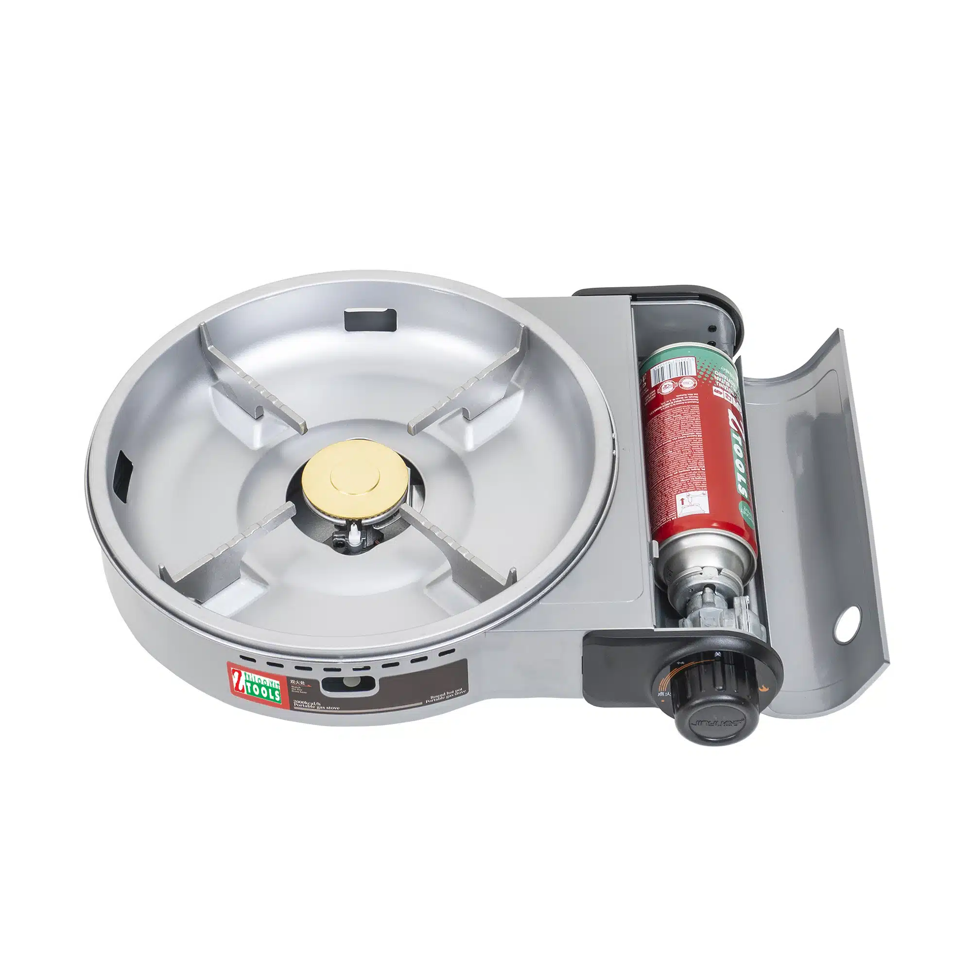 Aragaz camping portabil cu oala si capac de sticla aprindere electrica 2.3kW gri [3]