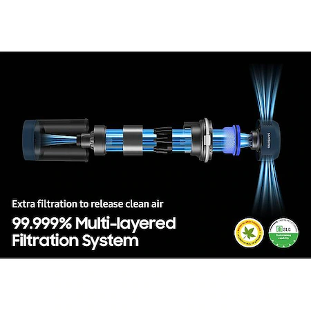 Aspirator vertical Samsung Bespoke Jet One Pro Extra, VS20A95973B/GE, 0.5L, Statie coletare praf 2L, 25.2V, 580W, Digital Inverter, Filtrare 99.999% , [5]