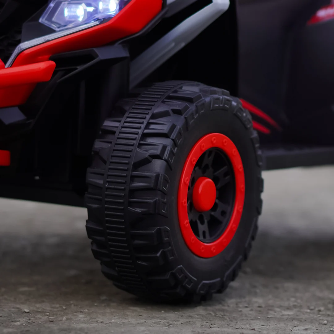 atv electric copii 4 in 1 6v 35w cu maner rosu quad copii [6]