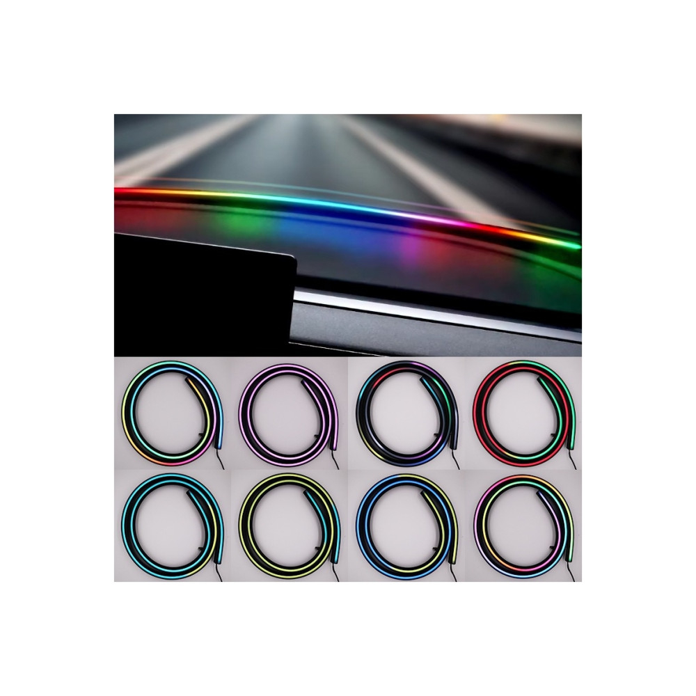 Bandă LED Ambientală RGB Digitală pentru Parbriz Auto 150 cm | Control Bluetooth USB [2]