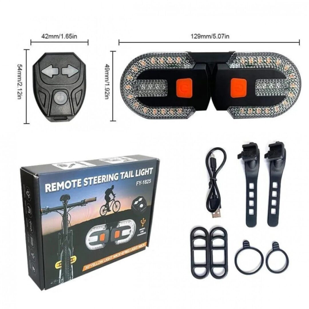 Bec stop bicicleta cu semnalizare, incarcare usb, universal , fara fire [4]