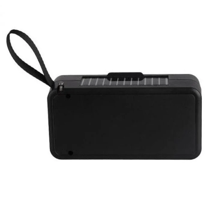 Boxa portabila, Radio portabil , Incarcare solara, Bluetooth, Lanterna, USB, Card, AUX, Negru/ radio pescuit/ cort [2]
