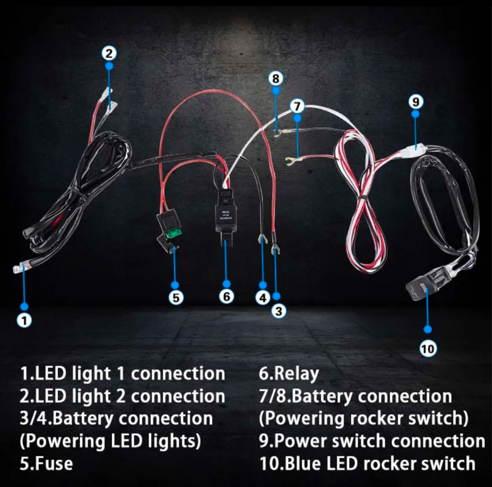 Cablaj Led bar Proiectoare Led cu buton Rocket Swich, 12v, pentru atv, utv, Polaris/can am/ Cf Moto/ Segway [3]